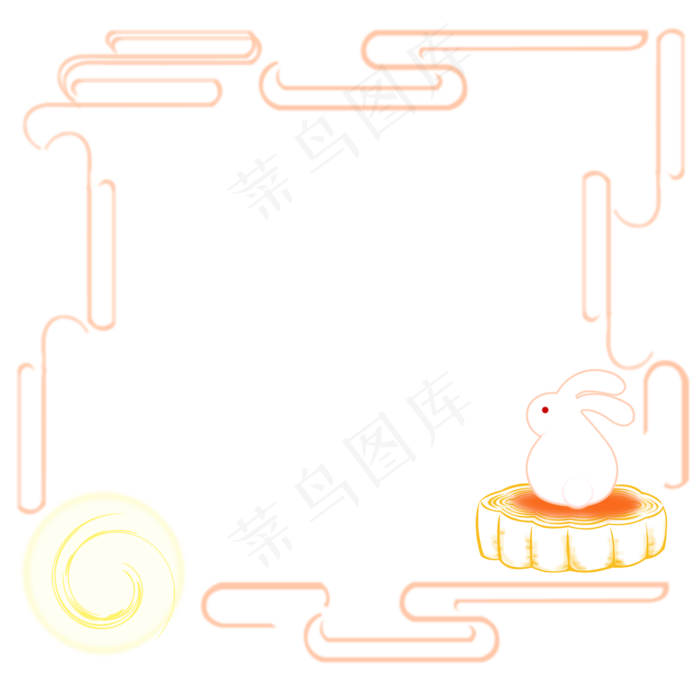 卡通中秋边框插图