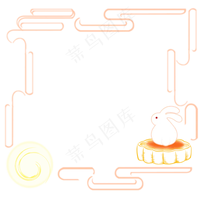 卡通中秋边框插图(2000X2000(DPI:300))psd模版下载