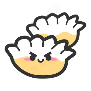 立冬扁平卡通饺子