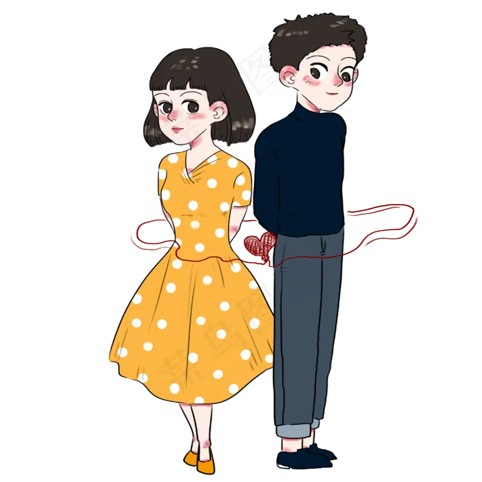 七夕节互相喜欢的男孩女孩求月老(3000X3000(DPI:300))psd模版下载