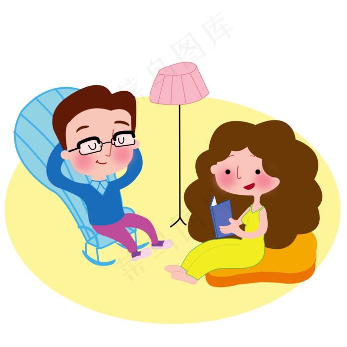 七夕情人节情侣在家度过休闲时光