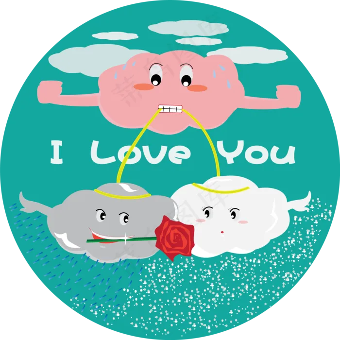 七夕情人节之爱的表白ai矢量模版下载