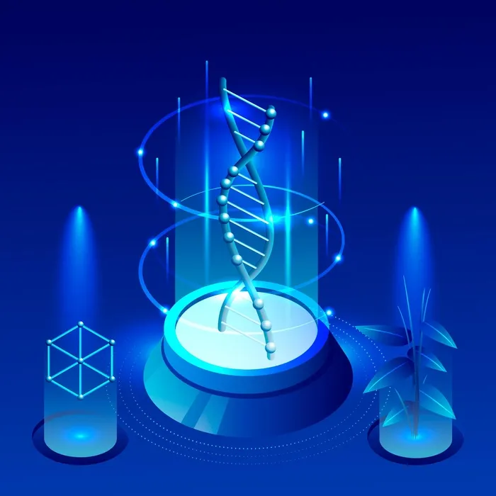 说明了等距生物技术概念eps,ai矢量模版下载