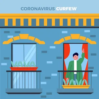 冠状病毒宵禁概念