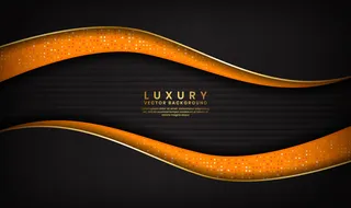 抽象奢华的黑色和橙色背景
