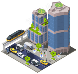智能城市技术等距图