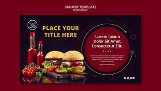 餐厅横幅banner模板样式