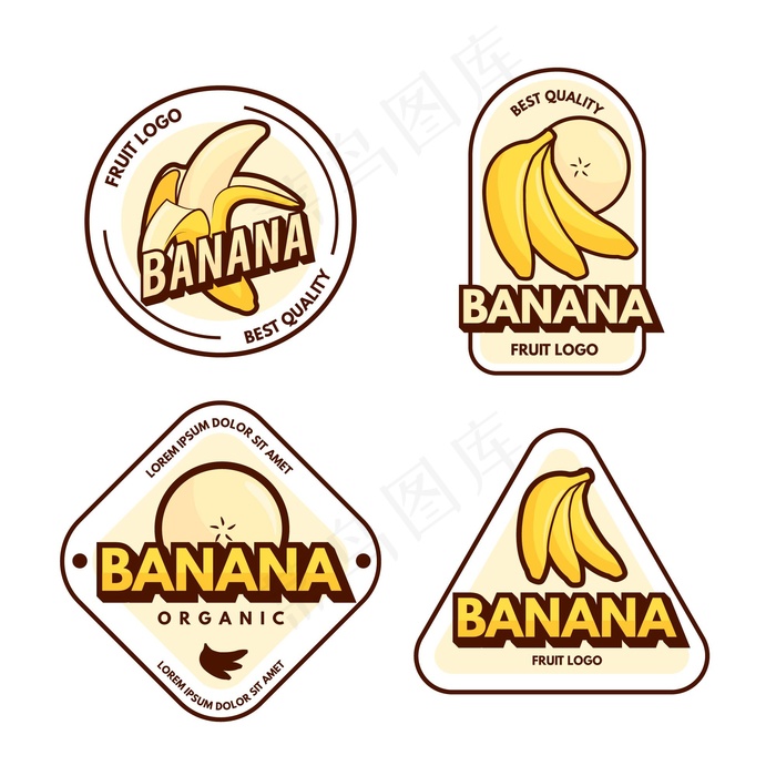 香蕉商标模板包