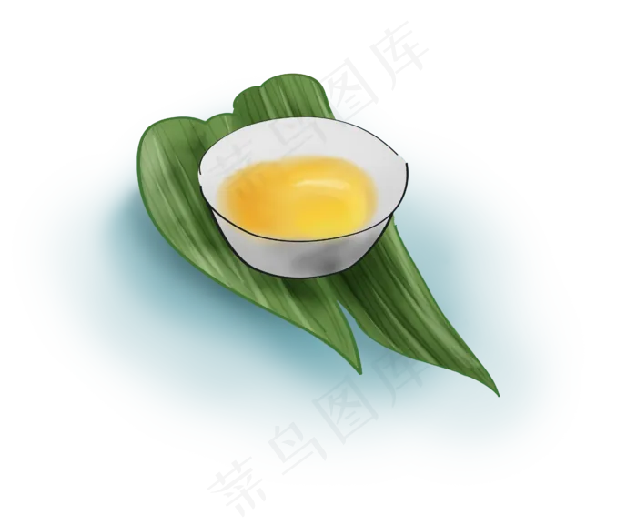 白露手绘清茶和竹叶(4335X3571(DPI:300))psd模版下载