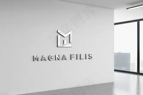 徽标模型样机办公室墙3d 徽标模型样机办公室墙3d