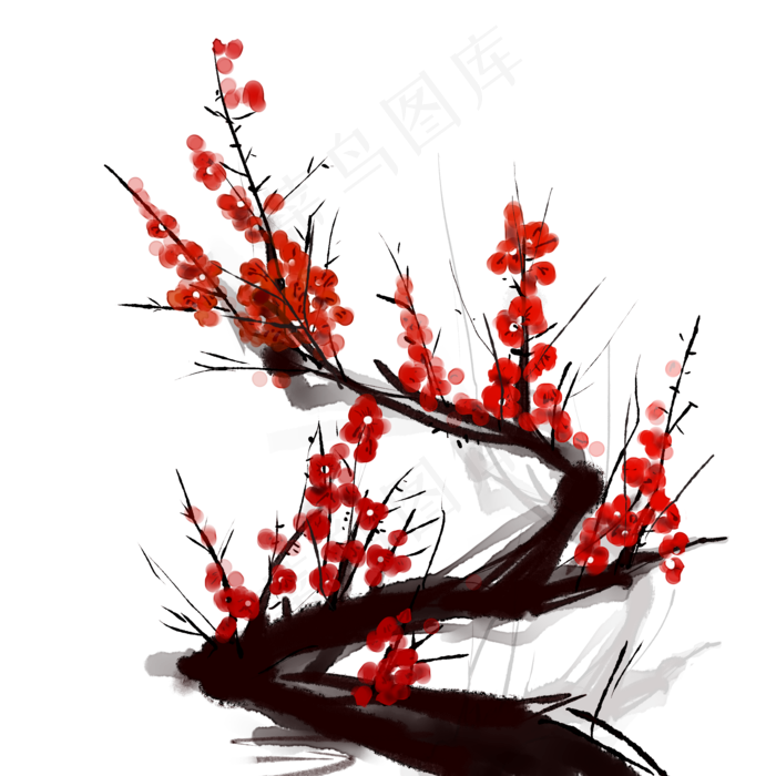 梅花桃花树枝(2000X2000(DPI:299))psd模版下载