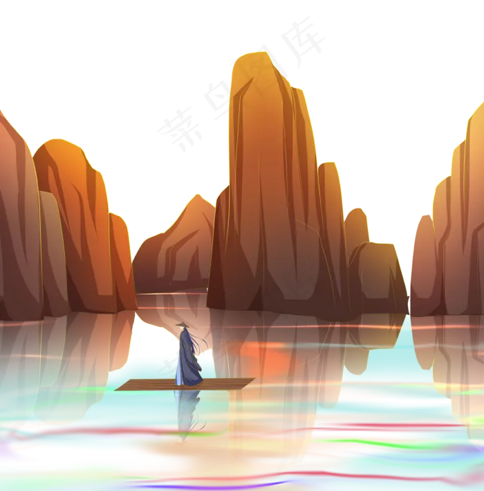 秋分山水国潮风风景(3545X3593(DPI:300))psd模版下载
