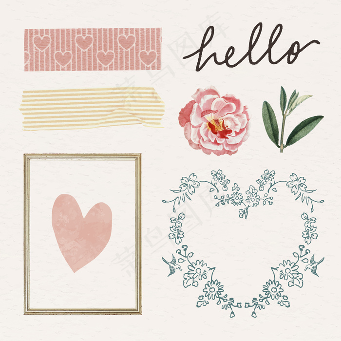 可爱女性贴纸包