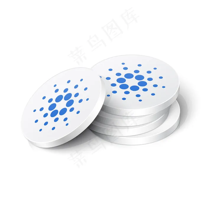 卡达诺加密货币代币eps,ai矢量模版下载