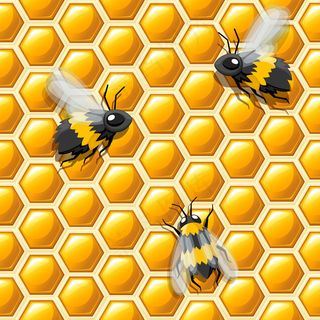 无缝图案。蜂巢和蜜蜂风格。插图。医学抽象图案，蜂蜜天然产物