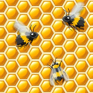 无缝图案。蜂巢和蜜蜂风格。插图。医学抽象图案，蜂蜜天然产物