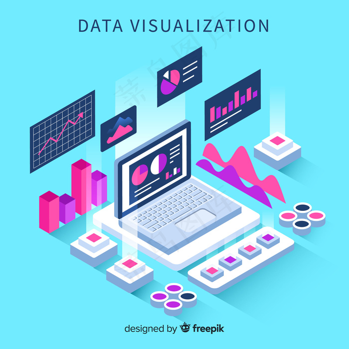 等轴测数据可视化元素背景