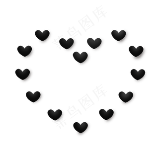 黑色时尚七夕情人节爱心