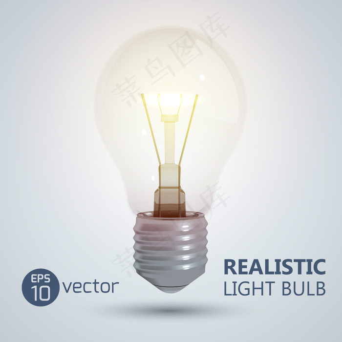 背景为明亮插图上的真空中神奇悬挂的白炽灯巴士的真实图像