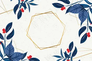 六角形金框冬花