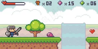 像素艺术风格，游戏中的角色