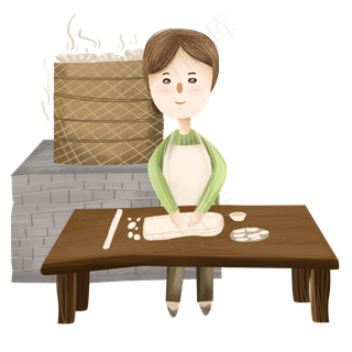 立冬包饺子的妈妈