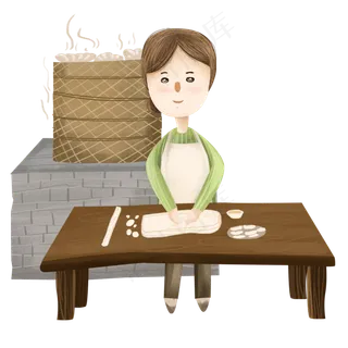 立冬包饺子的妈妈