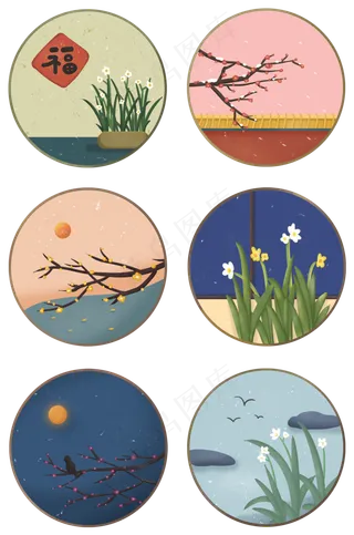 冬天冬季植物水仙花腊梅