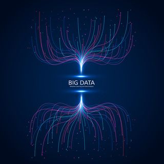 大数据可视化概念。抽象未来派和技术背景。音乐是一种创作。