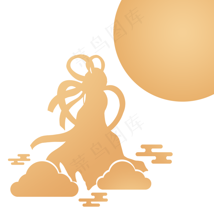 中秋嫦娥月亮剪影(2000X2000(DPI:72))psd模版下载