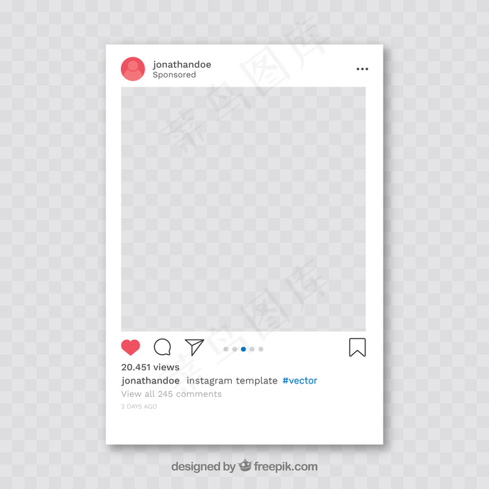 透明背景Instagram帖子eps,ai矢量模版下载