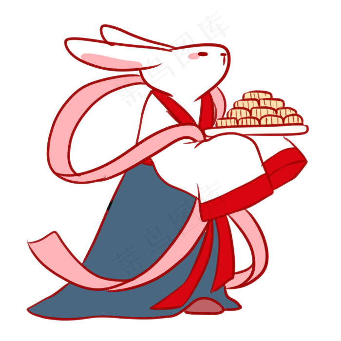 端着月饼的玉兔