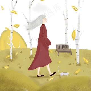 秋分唯美树林免抠图