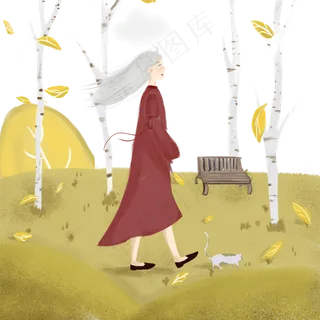 秋分唯美树林免抠图