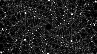 矢量无限扭曲的六边形空间背景。