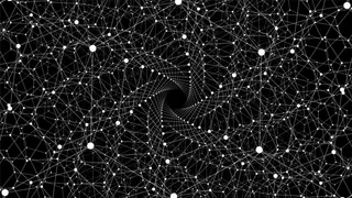 矢量无限扭曲的六边形空间背景。