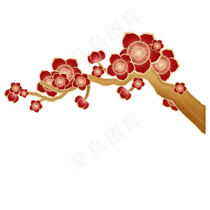 中国风金色梅花(2048X2048(DPI:132))psd模版下载
