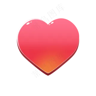 粉色渐变七夕节质感爱心