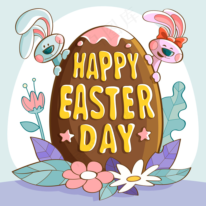手绘复活节巧克力蛋图案