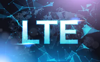 Lte标志符号在未来低多边形网格线框上