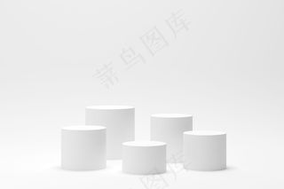 三维渲染抽象几何图形平台场景与白色背景显示和产品