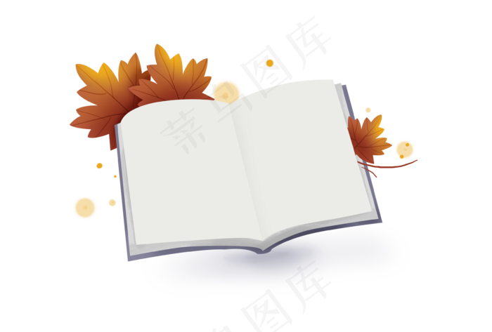 秋天枫叶和书本便签纸
