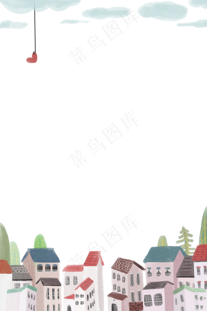 七夕情人节文艺风海报装饰边框