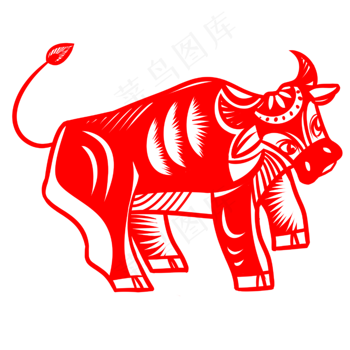 牛年窗花剪纸(3000X3000(DPI:300))psd模版下载