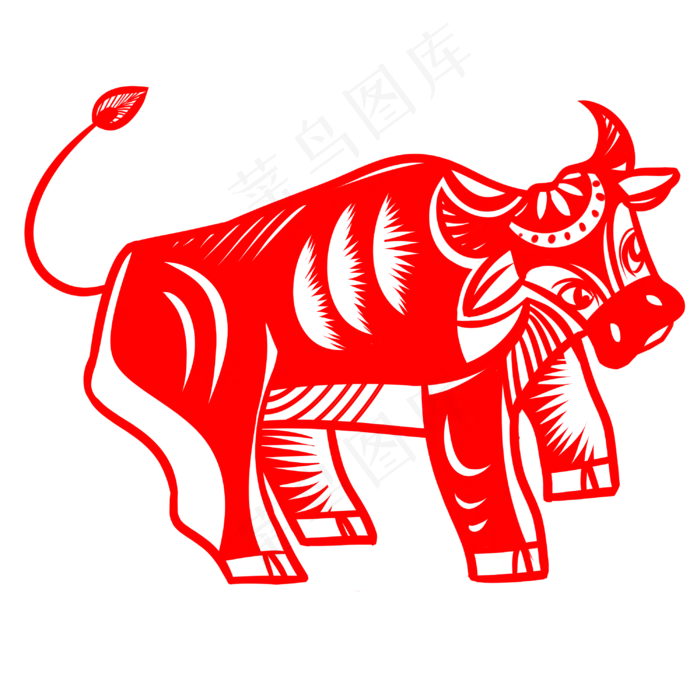 牛年窗花剪纸(3000X3000(DPI:300))psd模版下载