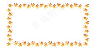 黄色秋天枫叶边框