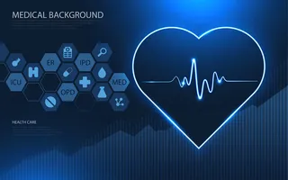 现代医疗技术与创新理念。保健模式医疗创新概念背景设计。