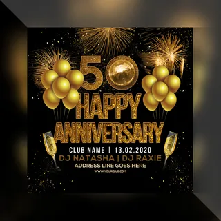 周年快乐派对宣传单,DM传单