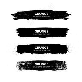 黑色粗毛笔横幅banner