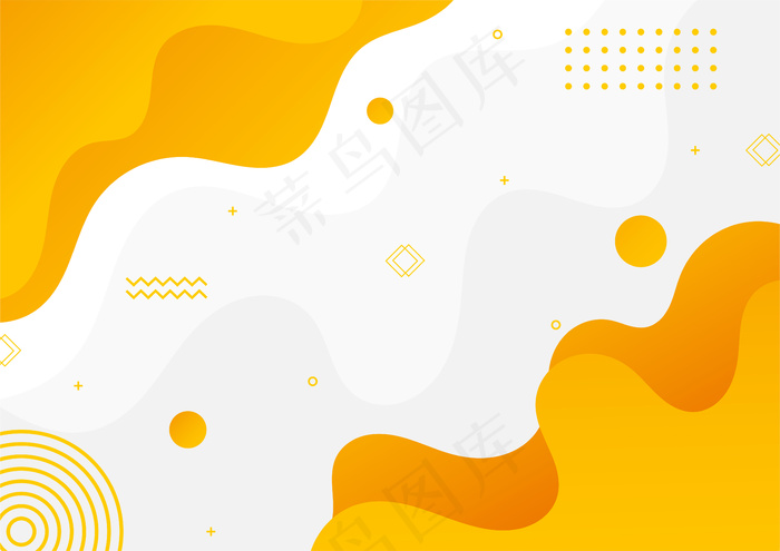 现代渐变黄色抽象孟菲斯风格几何背景。